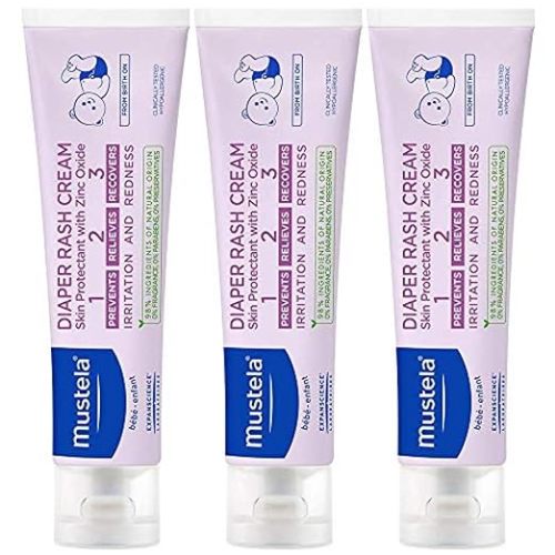 Mustela Baby Diaper Rash Cream 123 - Skin Protectant with Zinc Oxide - Fragrance Free & Paraben Free - with 98% Natural Ingredients - Various Packaging