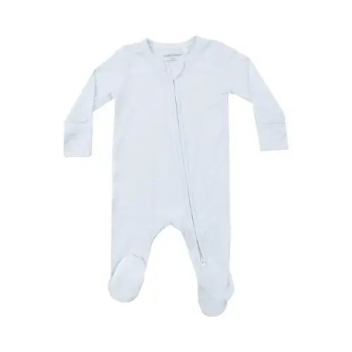 2 Way Zipper Footie - Light Blue Stripe – Angel Dear