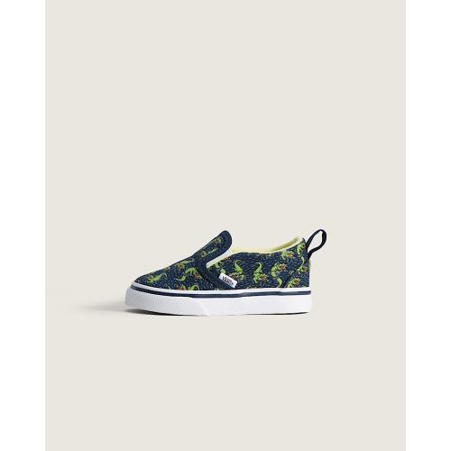 Toddler Classic Slip-On V Shoe in Glow-in-the-Dark Navy Blue / Yellow | Vans