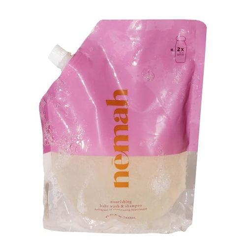 Nemah Baby Soap And Shampoo Refill, 2 In 1 Baby Wash For Hair And Body, Tear Free Shampoo And Body Wash With Chamomile Aloe Vera Jojoba Oil, For Newborn And Toddlers, Baby Bath Essentials, 21.97 Fl Oz