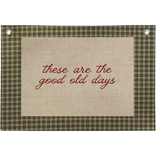 NaZaUK These Are The Good Old Days Wall Hanging Canvas Banner, Vintage Kids Wall Art Decor, Vintage Boys Room Decor, Inspirational Canvas Banner for Boys Girl Room Bedroom Decor, 20x30 Inch