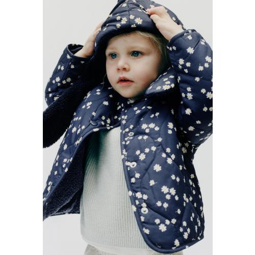 DAISY PRINT QUILTED JACKET - Navy blue | ZARA United States