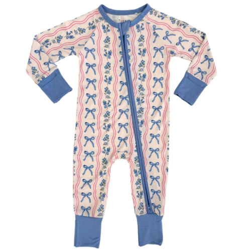 Amelia Bow Zipper Romper – In My Jammers