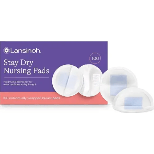 Lansinoh Stay Dry Disposable Nursing Pads, Soft and Super Absorbent Breast Pads, Breastfeeding Essentials for Moms, 100 Count | Soft, Super Absorbent, Breast Pads, Breastfeeding Essentials for Moms