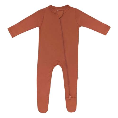 Zippered Footie in Rust