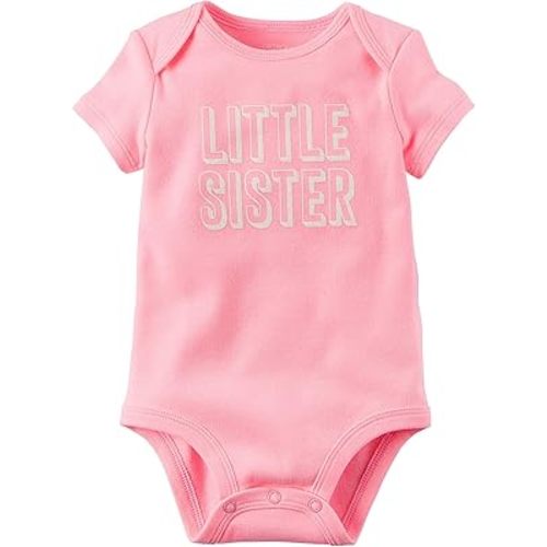 Carter's Baby Girl Little Sister Pink Bodysuit Onesie 24 months