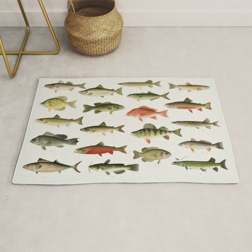 Illustrated North America Game Fish Identification Chart Rug – Society6