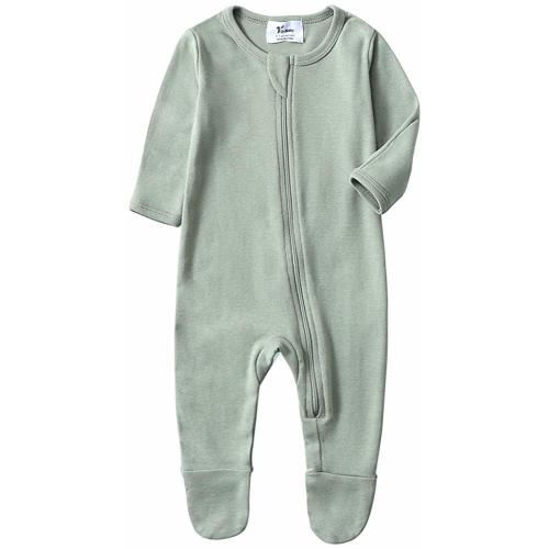 O2Baby Baby Boys Girls Organic Cotton Zip Front Sleeper Pajamas, Footed Sleep 'n Play