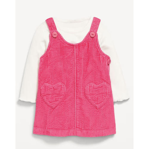 Long-Sleeve Ribbed T-Shirt and Corduroy Dress Set for Baby | Old Navy