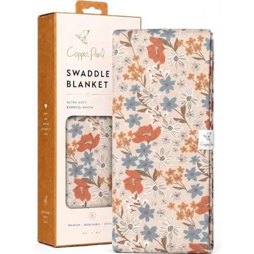 Copper Pearl Swaddle Blankets for Newborns | Soft Stretchy Receiving Blankets for Boys and Girls | Large 46 x 46 Inch Baby Blankets | Lightweight and Breathable Swaddles | Eden