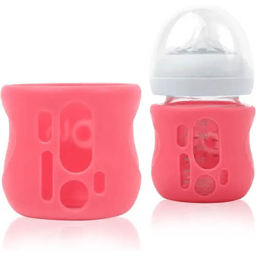 Olababy Silicone Sleeve for Avent Natural Glass Baby Bottles (4 oz, Pink)