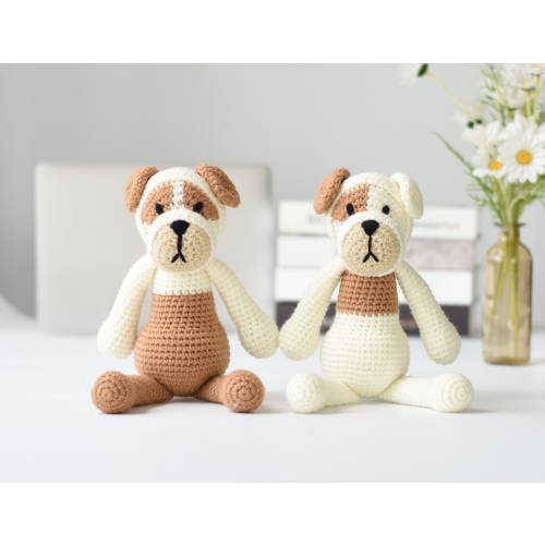 Crochet English Bulldog Plush Toy: Handmade Amigurumi Gift (9 inches)