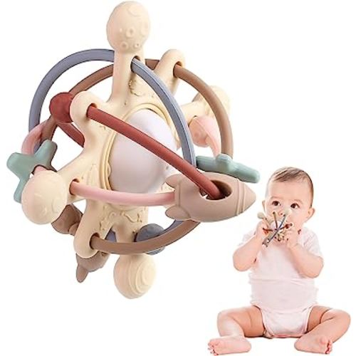 Baby Sensory Teething Toys - Baby Teether - Montessori Toys for Babies - Baby Rattles Shower Gifts for Boys Girls 0 3 6 9 12 18 Month 1 One Year Old Infant Newborn Toys - Baby Travel Toys
