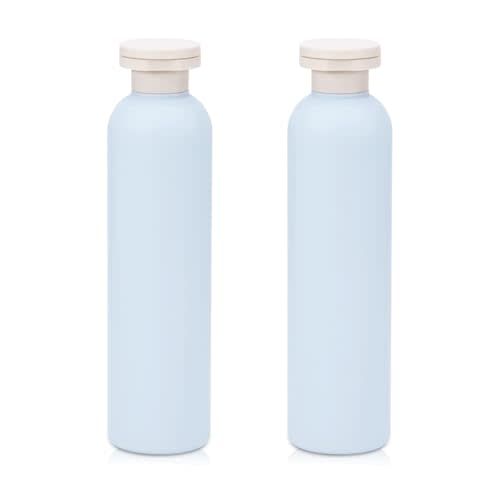 UMETASS 8.8 oz Travel Shampoo Bottles, Refillable Flip Cap Squeeze Bottles for Toiletries, Large Leakage-proof Travel Shampoo and Conditioner Bottles (Blue)