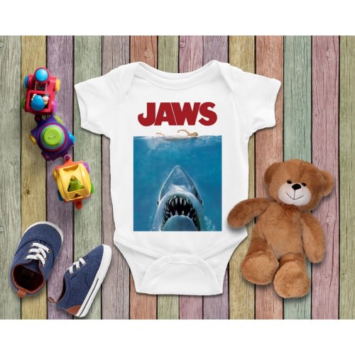 US SELLER Jaws Baby Bodysuit Jaws Snapsuit Toodler Shirt