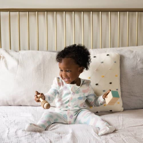 watercolor organic cotton magnetic footie