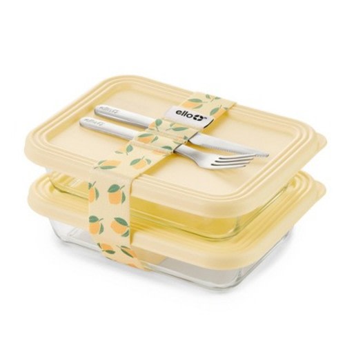 Ello Everyday 7pc Lunch Stack Food Storage Containers Lemon Yellow