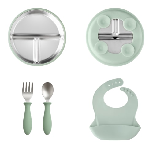 Stainless Steel Toddler Feeding Set 12+ Months- Baby Blue
