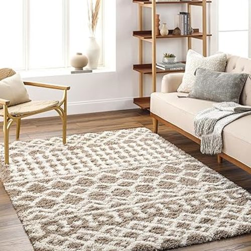 Livabliss Hapsburg Moroccan Shag Area Rug,5'3" x 7'3",Medium Brown