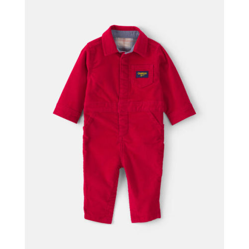 Baby Boy Corduroy Long-Sleeve Jumpsuit - Red - OshKosh B'gosh | Carter's