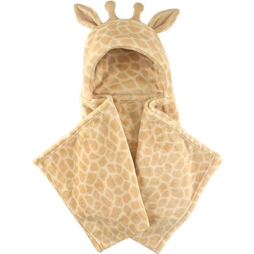 Hudson Baby Unisex Baby and Toddler Hooded Animal Face Plush Blanket, Giraffe, One Size