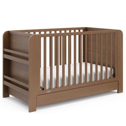 Graco Read-with-me 4-in-1 Convertible Bookshelf Crib With Drawer - Hazelnut