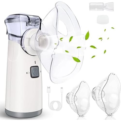 Portable Nebulizer - Nebulizer Machine for Adults and Kids Travel and Household Use, Handheld Mesh Nebulizer Spacer OTC Parts
