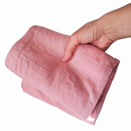 Bengkung Belly Binding Wrap Lightweight GOTs certified organic cotton postpartum belly binding wrap serged edges 17 yards Traditional postpartum belly binding cloth (Misty Rose)