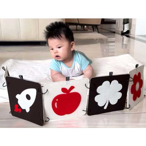 High Contrast Baby Felt Cards: Newborn Visual Stimulation, Montessori Toy