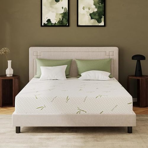 EGOHOME 8 Inch Full Size Mattress, Cooling Green Tea Gel Memory Foam for Pressure Relief, Medium Firm Support, Fiberglass Free, Bed in a Box, CertiPUR-US Certified