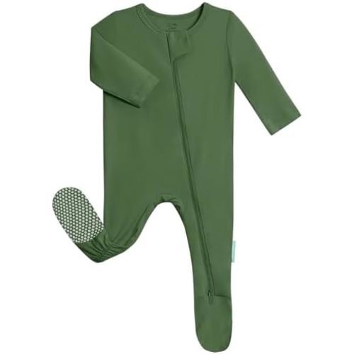 PurComfy Baby Zipper Footie Pajamas, Supersoft Bamboo Rayon Baby Footed Pjs Boy Girl 0-3-6-9-18-24 Month Coverall Sleepers