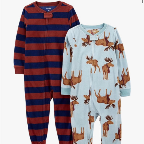 Simple Joys by Carter's unisex-child Holiday Loose-fit Flame Resistant Fleece Footed Pajamas