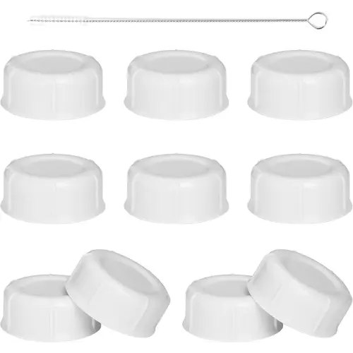 10 pcs Travel Bottle Caps for Dr Brown Narrow Baby Bottle, Baby Bottle Lids Replacement with Sealing Gasket (White)