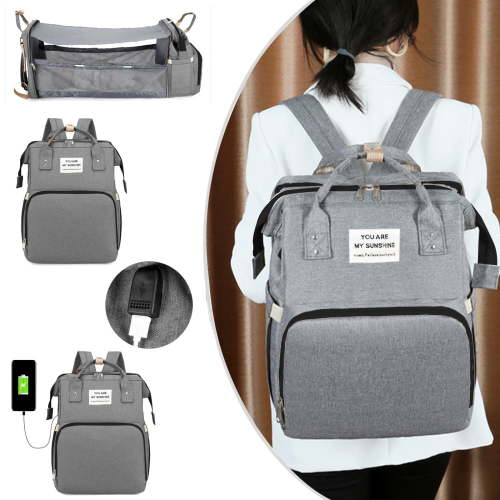 HCJKDU Diaper Bag Backpack with Changing Station, Waterproof Multi-Function Travel Portable Mommy Bag for Vacation Outdoor Traveling