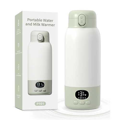SORUTO Portable Bottle Warmer for Travel, 45W Fast Charging Milk Warmer with 17oz Large Capacity, Fast Heating Breast Milk Warmer, Long Battery Life, Precise Temp Control for Car, Outdoor