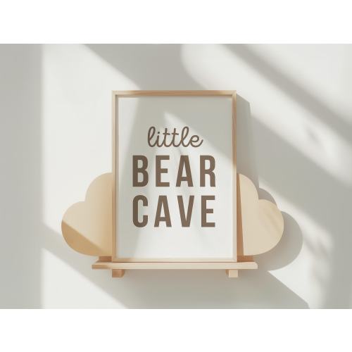 Little Bear Cave Nursery Print: Gender Neutral Bear Wall Art 154