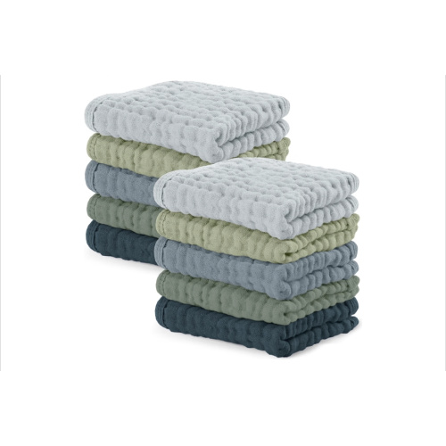 Comfy Cubs Muslin Baby Washcloths 25x25cm 10 Pk Cotton Wash Cloths Multi Boy