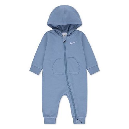Newborn Baby Nike Essentials French Terry Hooded Long Sleeve Zip Up Coverall