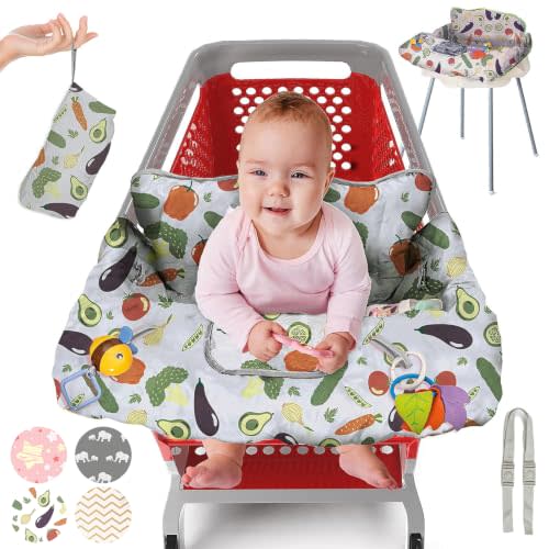 PILLANI Shopping Cart Cover for Baby, High Chair Cover for Restaurant Seat - Grocery Cart Cover for Baby Girl and Boy, Comfortable Cotton Buggy Covers for Babies - Padded Toddler Shopping Cart Cover