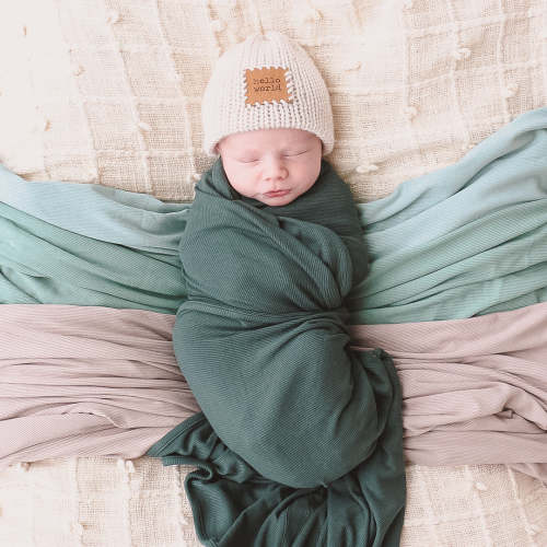 Forest Green Ribbed Bamboo Knit Swaddle