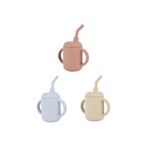 Silicone Sippy Cup with Straw - Assorted