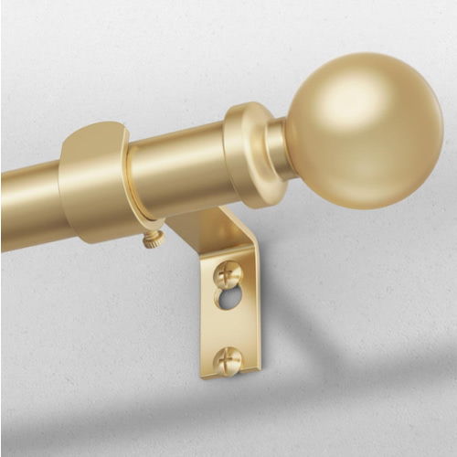 Gold Curtain Rod, 1 Inch Adjustable Heavy Duty Curtain Rods for Windows 48 to 84 Inch, Decorative Modern Window Treatment Rods, Telescopic Splicing Metal Drapery Pole, Easy Installation