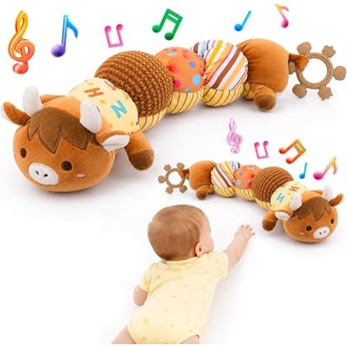 Baby Toys Musical Caterpillar, Highland Cow Baby Toy