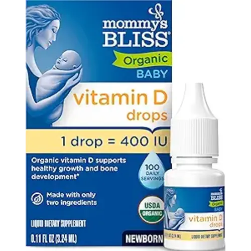 Mommy's Bliss Organic Drops No Artificial Color, Vitamin D, 0.11 Fl Oz