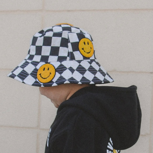 Smiley Bucket Hat Checkers