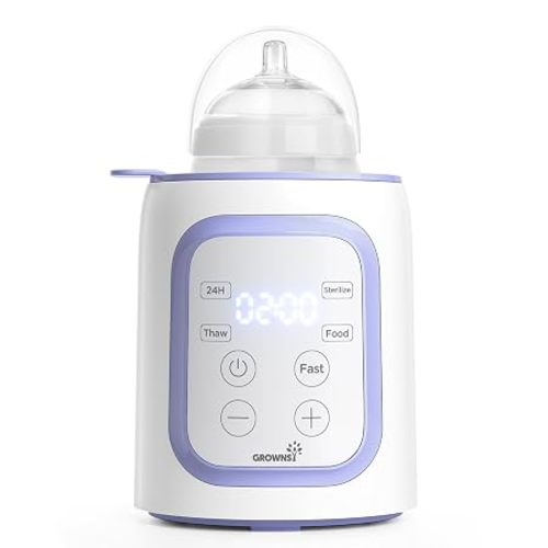 Grownsy 8-in-1 OG Fast Bottle Warmer with Timer, Purple | Fast & Even Heating, Nutri-Preserve, Safe Material, Precise Temp, Easy Operation, Multi-Use Bottle Warmer for All Feed Stages
