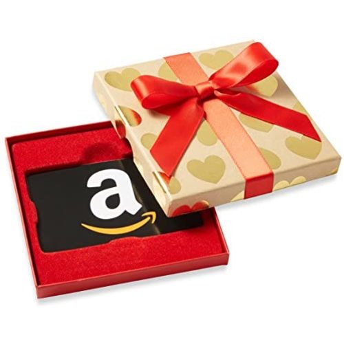 Amazon.com Gift Card in Gold Hearts Box