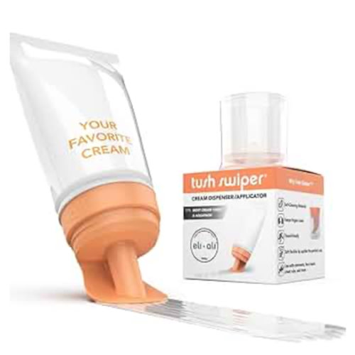 Eli & Ali Tush Swiper - Diaper Rash Cream & Butt Paste Applicator - Universal Fit for Most Diaper Creams | Mess-Free & Hygienic Alternative to Cream Spatula - Carry Less Baby Gear - Orange, 1 Pack