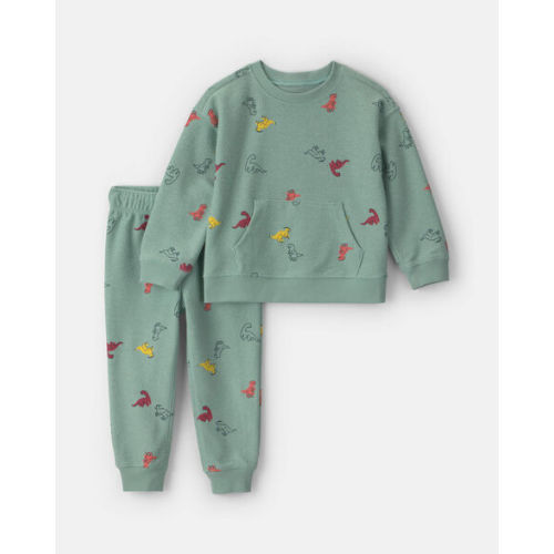 Baby Boy 2-Piece Dinosaur French Terry Sweatshirt & Pant Set - Green | Carter's