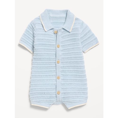 Collared Sweater-Knit One-Piece Romper for Baby